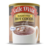 Caffe D'Vita Sugar Free Hot Cocoa can showing premium European chocolate