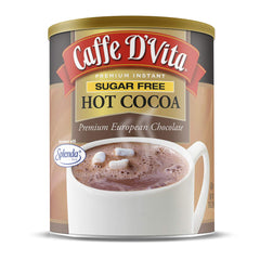 Caffe D'Vita Sugar Free Hot Cocoa can showing premium European chocolate