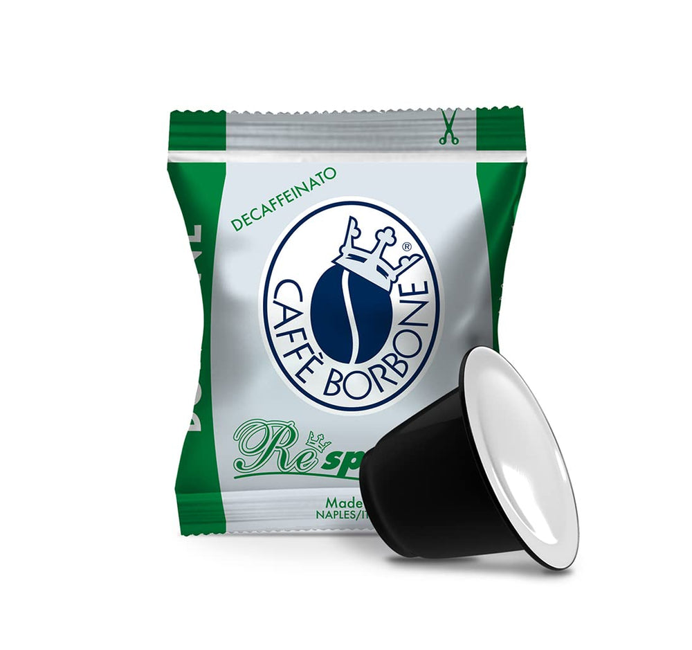 Caffe8 Borbone Decaf Nespresso pod with fresh aroma for at-home espresso.