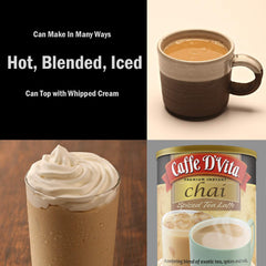 Creamy steamed milk swirling into Caffe D'Vita Spiced Chai Latte.