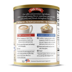 Caffe D'Vita Sugar Free French Vanilla Cappuccino made-in-usa gluten-free blend.