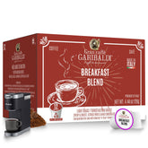 Caffè Garibaldi Breakfast Blend pod closeup, highlighting a quick morning brew.