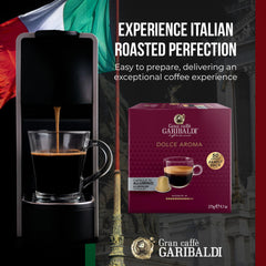 Caffè Garibaldi nitrogen-flushed aluminum capsule preserves aroma for freshness