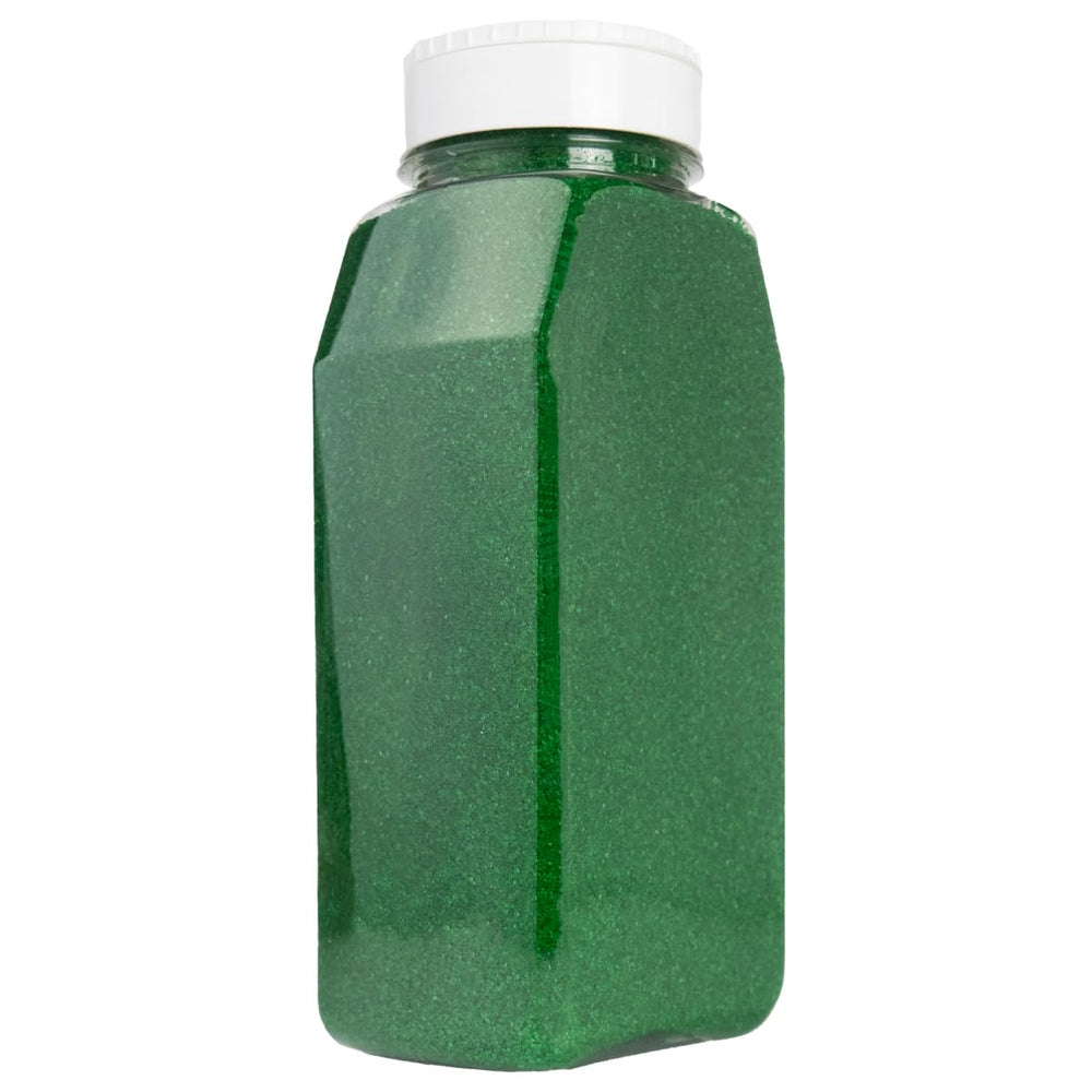 Cake Mate Christmas Green sanding sugar with easy pour lid for cake decoration.