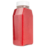 Cake Mate Christmas red sanding sugar with easy pour lid for precise holiday decorating.