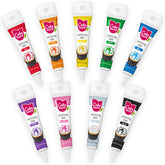 Cake Mate blue gel for precise lettering on cakes and cookies.