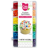 Cake Mate Rainbow Fusion Sprinkles divided container for easy color selection during decorating