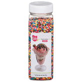 Cake Mate Rainbow Sprinkles with easy pour lid for mess-free decorating.