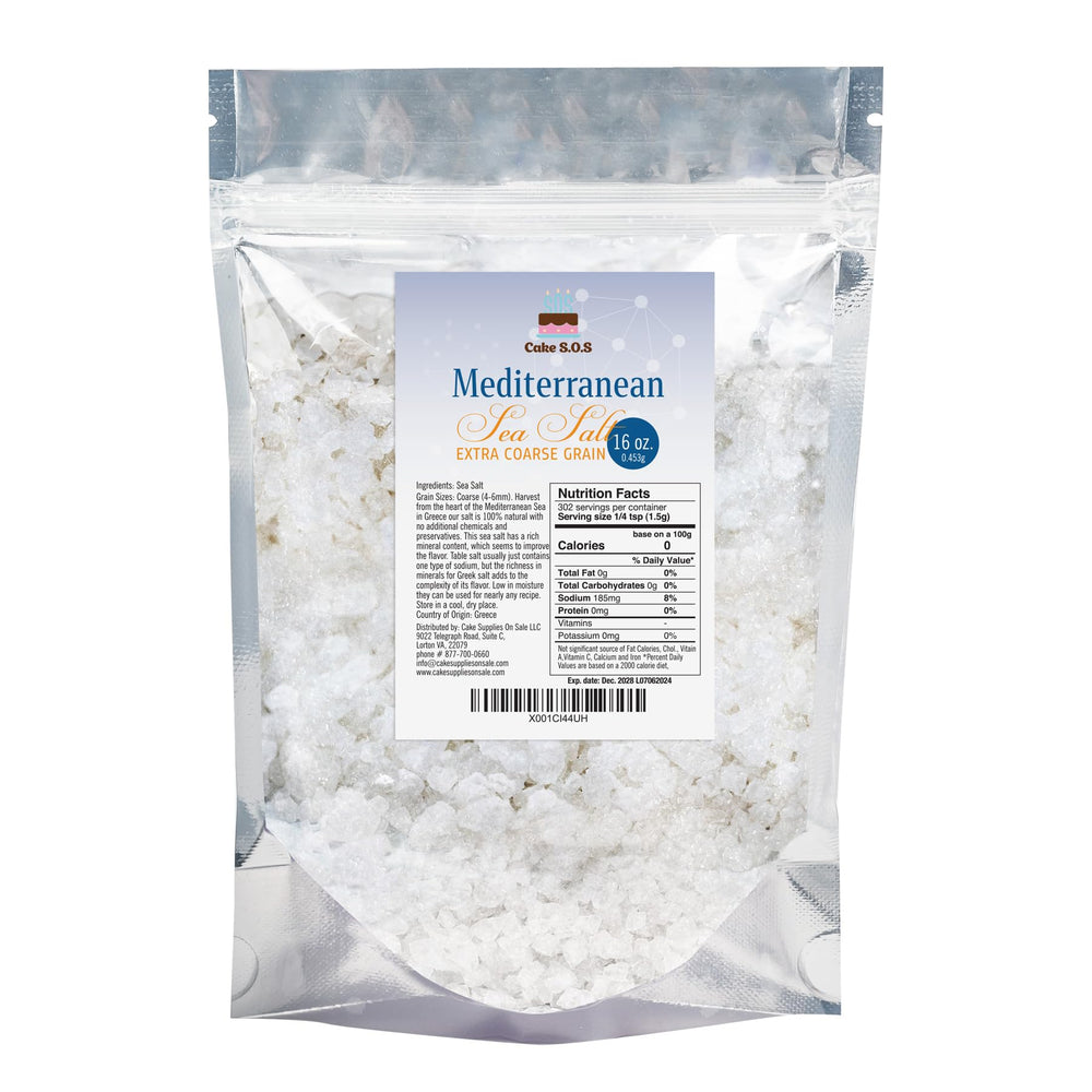 Cake S.O.S Mediterranean Sea Salt crystals close-up for grinder refills