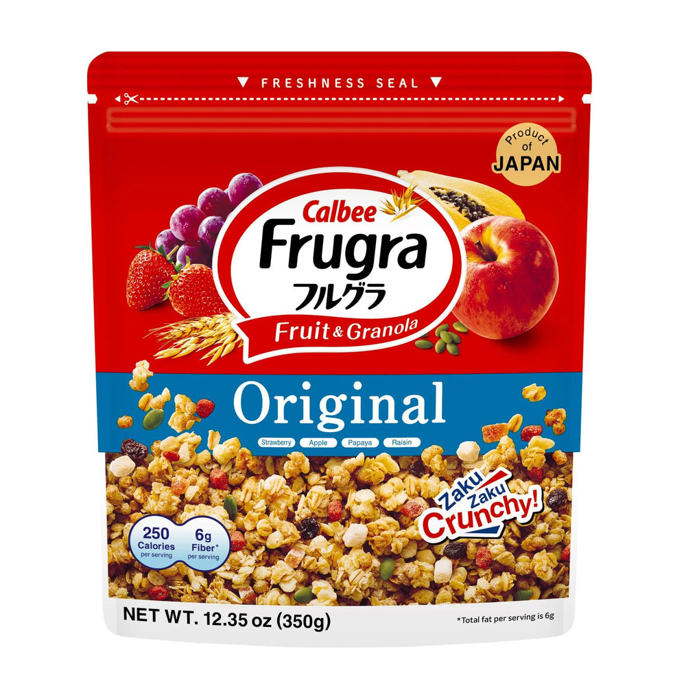Calbee Frugra original granola bowl showing crunchy texture for breakfast