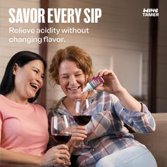 Close-up of CalciBlend Wine Tamer Drops bottle highlighting clean label