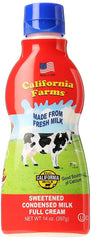 Califia Farms sweetened condensed milk full cream bottle front view, ideal for rich dessert toppings.
