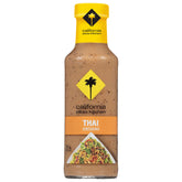 California Pizza Kitchen Thai Dressing bottle showing creamy peanut sauce for home meals
