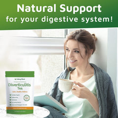 Calming Blends Diverticulitis Tea packaging reflects trusted heritage