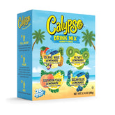 Calypso Singles To Go Island Wave lemonade packet dissolves quickly in water for on-the-go refreshment.
