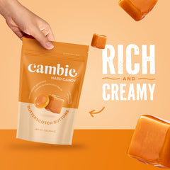 Cambie Butterscotch Hard Candy texture close-up shows creamy, smooth center.