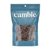 Cambie dark chocolate couverture 54-5 chips, smooth texture ideal for moldings and decorations.