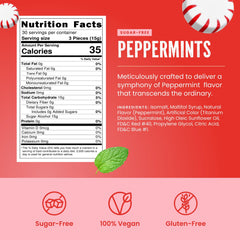 Cambie sugar-free peppermint hard candy packaging front displays a convenient zero sugar snack.