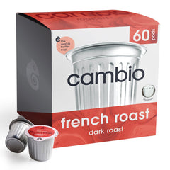 Cambio Roasters French roast pod front view for Keurig, delivering bold coffee.