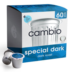 Cambio Roasters Special Dark Pods brew and pour for a bold, balanced cup.