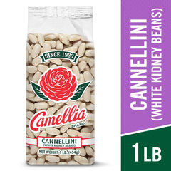 Camellia Brand Cannellini beans in hearty minestrone soup.