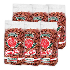 Camellia Brand dried red kidney beans in pack; ideal base for hearty chili and rice.