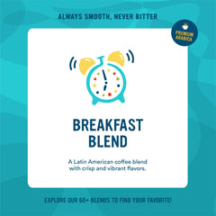 Aromas rise from Cameron's Breakfast Blend as steam curls above a mug