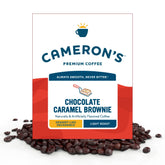 Cameron's Chocolate Caramel Brownie whole bean bag ready for a 4 lb roast, inviting aroma