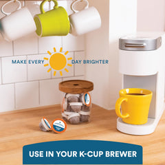 Cameron's Coffee EcoPods in a coffee maker enable quick single-serve brewing.