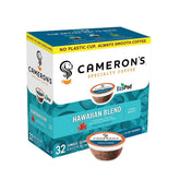 Cameron's Coffee Kona Blend pods in a 32-count box, quick home brew.