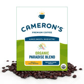 Cameron's Coffee Organic Paradise Blend bag with smooth aroma for daily brewing