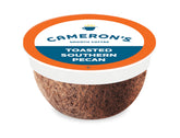 Cameron's Coffee Toasted Southern Pecan pods box, convenient single-serve flavor for mornings