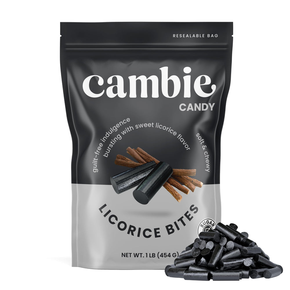 Cambie sugarfree licorice 1lb pouch ready for sharing.