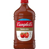 Campbell's 100% Tomato Juice in a 64 oz bottle with rich, smooth flavor for everyday sipping.