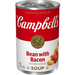 Campbell's Bean With Bacon Soup can front, a family-friendly pantry staple.