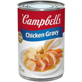 Campbell's Chicken Gravy 10.5 oz can front view for easy roast chicken flavor boost.
