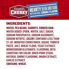 Campbell's Chunky Hearty Bean Soup with Ham; 17g protein per can.
