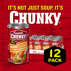 Campbell's Chunky Savory Chicken with antibiotics-free chicken pieces