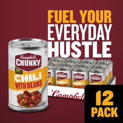 Campbell's Chunky Chili with Beans red and green peppers for bold flavor and vibrant color.
