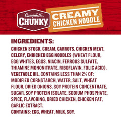 Campbell's Chunky Creamy Chicken Noodle noodles provide comforting bite and protein.