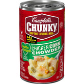 Campbell s Chunky Healthy Request Chicken Corn Chowder can front showing hearty protein packed meal