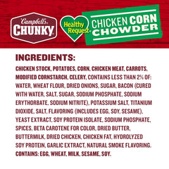 Campbell s Chunky Healthy Request Chicken Corn Chowder protein 14 g close up
