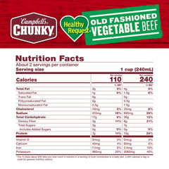 Campbell's Chunky Healthy Request lean beef chunks deliver protein and texture in every bite.