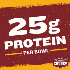 Campbell's Chunky steaming bowl ready to eat, convenient for quick meals.
