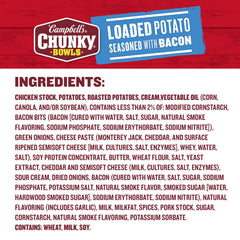 Campbell’s Chunky Loaded Potato with Bacon ingredients visible for rich flavor