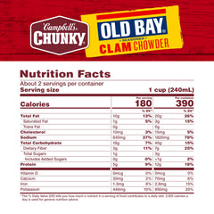 Ingredients image of Campbell's Chunky clam chowder with clams and potatoes