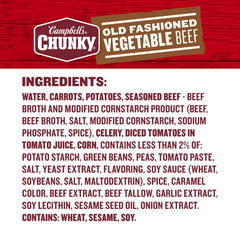 Serving bowl microwaved with Campbell’s Chunky Old Fashioned Vegetable Beef Soup