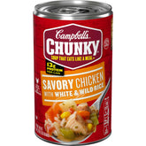 Campbell's Chunky Savory Chicken can with hearty chunks for a protein-rich lunch.