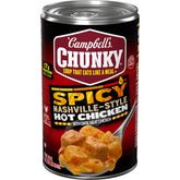 Campbell’s Chunky Spicy Nashville-Style Hot Chicken Soup can front with bold label, ready to enjoy.