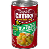 Campbell's Chunky Split Pea Soup with Ham, steaming bowl ready for a hearty meal